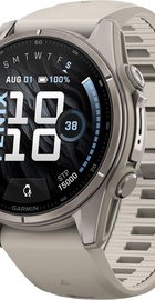 Garmin Fenix 9 43mm Titanium with Fog Gray Silicone Band (010-04761-00/01)