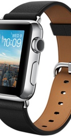 Apple Watch 38mm Stainless Steel Case with Black Classic Buckle (MLE62)