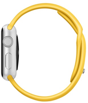 Apple Watch Sport 38mm Silver Aluminum Case with Yellow Sport Band (MMF02)