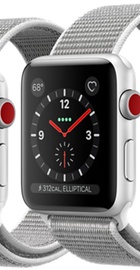 Apple Watch 42mm Series 3 GPS + Cellular Silver Aluminum Case with Seashell Sport Loop (MQK52)