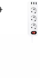 Hoco NS2 (3 розетки + 3 USB) White 1.8m
