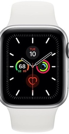 Apple Watch Series 5 GPS + Cellular 40mm Silver Aluminum Case with White Sport Band (MWWN2)