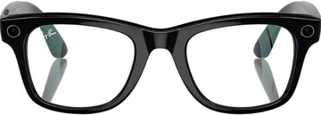 Ray-Ban Meta Wayfarer Shiny Black Frame Clear Lenses (RW4006 601/SB 50-22)