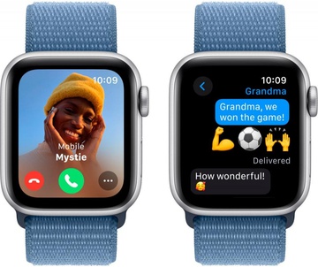 Apple Watch SE 2 GPS 40mm Silver Aluminium Case with Winter Blue Sport Loop (MRE33)