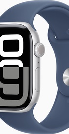 Apple Watch Series 10 GPS 46mm Silver Aluminum Case With Denim Sport Band - M/L (MWWM3)