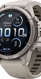 Garmin Fenix 9 Pro inReach 43mm Titanium with Fog Gray/Dark Sandstone Silicone Band (010-04335-80/81)