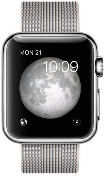 Apple Watch 38mm Stainless Steel Case with Pearl Woven Nylon (MMFH2)
