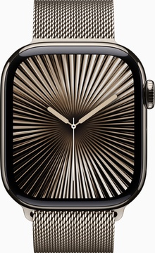 Apple Watch Series 10 GPS + Cellular 42mm Natural Titanium Case With Natural Milanese Loop (MWXF3)