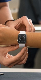 Apple Watch Sport 42mm Silver Aluminum Case with Blue Sport Band (MJ3Q2)