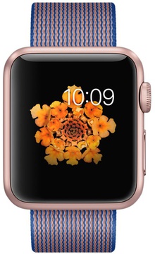 Apple Watch Sport 38mm Rose Gold Aluminum Case with Royal Blue Woven Nylon (MMF42)