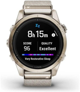 Garmin Epix Pro Gen 2 Sapphire 42mm Soft Gold w. Cream H. Nylon Band (010-02802-20)