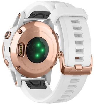 Garmin Fenix 5S Plus Sapphire Rose Gold-tone with Carrara White Band (010-01987-07)