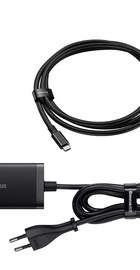 Baseus GaN5 Pro 67W (USB+2Type-C+HDMI) 1.5m + Кабель Type-C to Type-C 100W (1m)