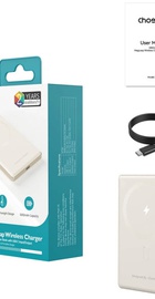 Choetech PD 20W 5000 mAh Ultra-Thin Magnetic Power Bank White