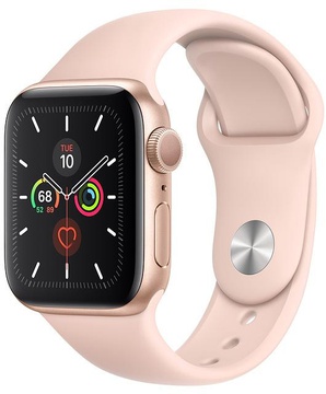 Apple Watch Series 5 GPS 40mm Gold Aluminum Case with Pink Sand Sport Band (MWV72)