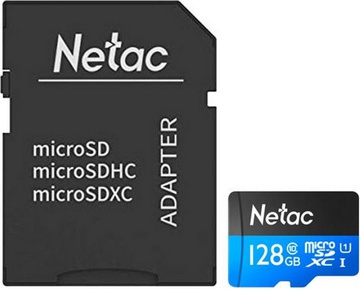 Netac 128 GB microSDXC Class 10 UHS-I + SD adapter NT02P500STN-128G-R