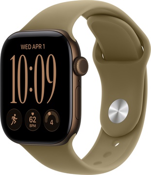 Apple Watch Series 12 GPS + Cellular 42mm Dark Bronze Aluminum Case with Olive Sport Band S/M (MJG44)