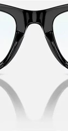 Ray-Ban Meta Wayfarer Shiny Black Frame Clear Lenses (RW4006 601/SB 50-22)