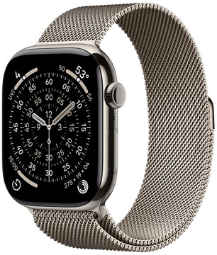 Apple Watch Series 11 GPS + Cellular 46mm Natural Tit. Case w. Natural Milanese Loop - M/L (MFD04)