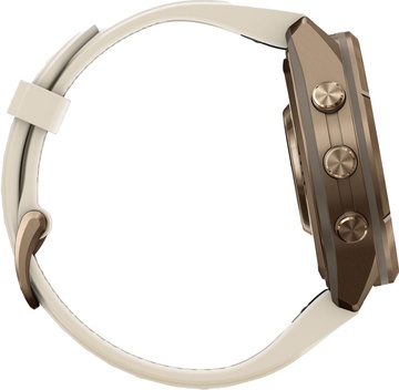 Garmin Fenix 9 Pro 43mm Autumn Gold Titanium with Cream/French Gray Silicone Band (010-04335-25/26)