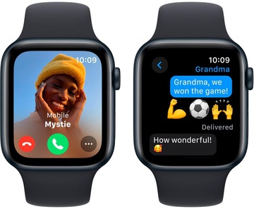 Apple Watch SE 2 GPS 44mm Midnight Aluminium Case with Midnight Sport Band S/M (MRE73)
