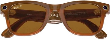 Ray-Ban Meta Wayfarer Large - Shiny Caramel/Polarized Brown (RW4008 670683 53-22)