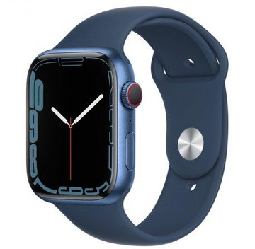 Apple Watch Series 7 GPS + Cellular 45mm Blue Aluminum Case With Blue Sport Band (MKJA3)