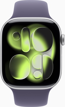 Apple Watch Series 11 GPS + Cellular 46mm Silver Alu. Case w. Purple Fog S. Band - M/L (MFCR4)