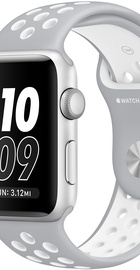 Apple Watch Nike+ 38mm Series 2 Silver Aluminum Case with Flat Silver/White Nike Sport Band (MNNQ2)