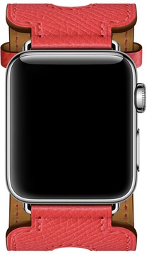 Apple Watch Hermes Leather Double Buckle Cuff 38mm/40mm/41mm/42mm Rose Jaipur Epsom (MNHT2)