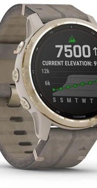 Garmin Fenix 6S Pro Solar Edition Light gold with shale grey suede band (010-02409-26)