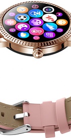 Lemfo CF18 Pro Leather с измерением давления и пульса (Розовый)