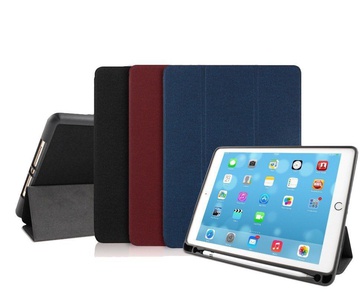 Mutural Textil Case for iPad 10.5 (2017-2018 / Air 10.5 2019) with slot for Pencil Dark Blue