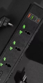 IQ Power T25-QC (3 розетки + 2 USB + 2 Type-C) 2m Black