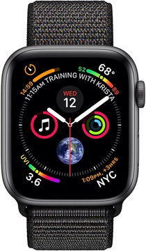 Apple Watch Series 4 GPS 44mm Space Gray Aluminum Case with Black Sport Loop (MU6E2)