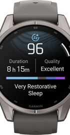 Garmin Fenix 9 43mm Titanium with Pebble Gray Silicone Band (010-04761-10/11)