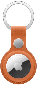 Apple AirTag Leather Key Ring Orange