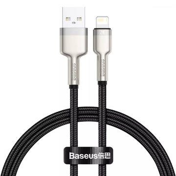 Кабель Baseus Cafule Metal Lightning 2.4A (0,25m) (black) (CALJK-01)