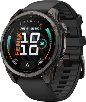 Garmin Fenix 9 47mm Carbon Gray DLC Titanium with Black Silicone Band (010-04762-10/11)
