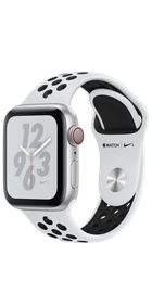 Apple Watch Nike+ Series 4 GPS + Cellular 40mm Silver Aluminum Case with Pure Platinum/Black Nike Sport Band (MTV92, MTX62)