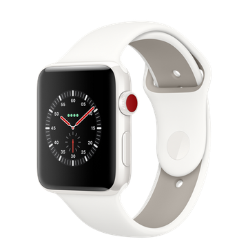 Apple Watch Edition 42mm Series 3 GPS + Cellular White Ceramic Case with Soft White/Pebble Sport Band (MQM52)