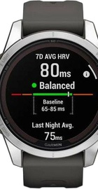 Garmin Fenix 7S Pro Solar Silver w. Graphite Band (010-02776-00/01)