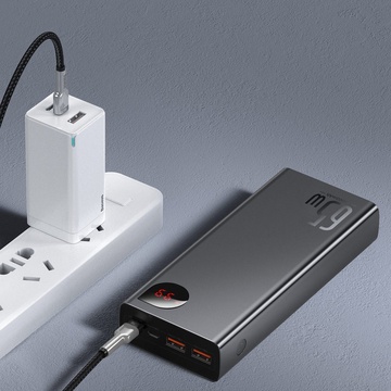 Baseus Adaman Metal Digital Display Quick Charge Power Bank 65W 20000mAh Black (PPIMDA-D01)