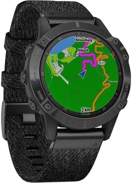 Garmin Fenix 6 Sapphire Black DLC with Heathered Black Nylon Band (010-02158-17) (UA)