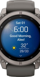 Garmin Fenix 9 51mm Titanium with Pebble Gray Silicone Band (010-04763-00/01)