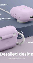 Elago Silicone Hang Case Lavender for Airpods Pro 2nd Gen (EAPP2SC-HANG-LV)