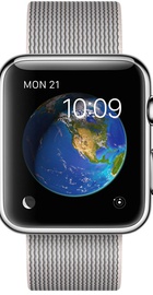 Apple Watch 42mm Stainless Steel Case with Pearl Woven Nylon (MMG02)
