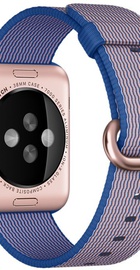 Apple Watch Sport 38mm Rose Gold Aluminum Case with Royal Blue Woven Nylon (MMF42)