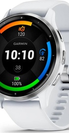 Garmin Venu 3 Silver Stainless Steel Bezel with Whitestone Case and Silicone Band (010-02784-00/50)
