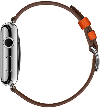 Apple Watch Hermes Leather Single Tour 42mm/44mm/45mm/46mm/49mm Feu Epsom (MMMW2)